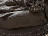 a bronze statue of a man with a beard and a hat
