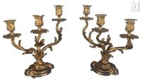 Paire de candélabres en bronze doré (photo 2)