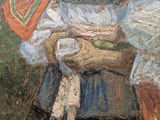 a painting of a woman holding a baby in her arms