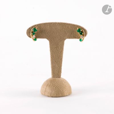 gros plan d'une paire de boucles d'oreilles sur un support