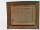 an old wooden frame with a drawing of a man on it