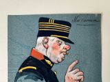 a painting of a man in a military uniform pointing at something