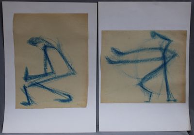 two drawings of a man and a woman on the same page
