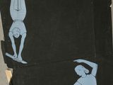 two pieces of cardboard with a picture of a woman doing a handstand