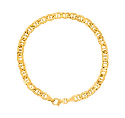 un bracelet en chaîne en or sur fond blanc