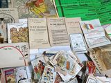 many different types of cards on display on a table