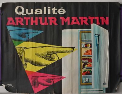 Arthur Martin Affiche lithographiée "qualité Arthur Martin" …