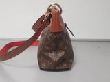 brown louis vuitton handbag with red strap