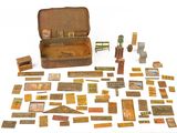 a suitcase full of different types of stamps and stamps