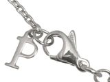 silver plated initial charm necklace with a heart and letter p
