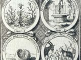 une illustration tirée d'un livre sur laquelle figurent des animaux et des personnes