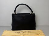 louis vuitton black leather handbag