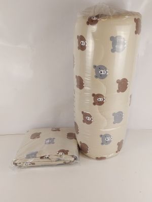 Lot de 2 - Literie enfant matelassée - Motif oursons beige e…