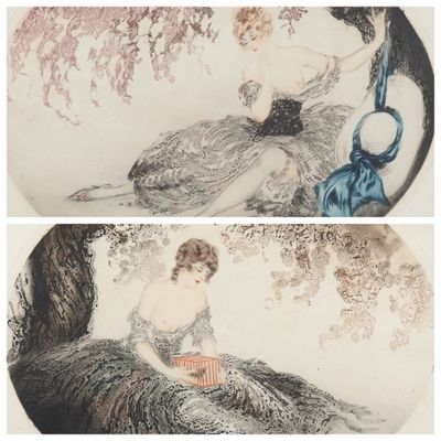 deux photos d'une femme en robe, assise sous un arbre