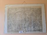 a picture of a map hanging on the wall