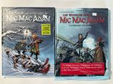 two books on a white surface with a picture of a man on a boat and a man on a boat