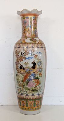 a vase that is sitting on a white table