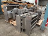 a lot of metal shelvings in a warehouse