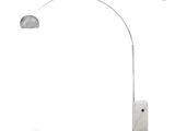 the floor lamp has a marble base and a white marble base