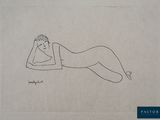 une image représentant le dessin d'une femme allongée sur le ventre
