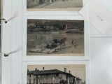 three pictures of people on a boat in the water