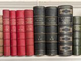 de nombreux livres anciens alignés sur une étagère