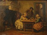 une image représentant un tableau où l'on voit des personnes assises autour d'une table