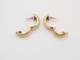 a pair of gold hoop earrings with diamonds
