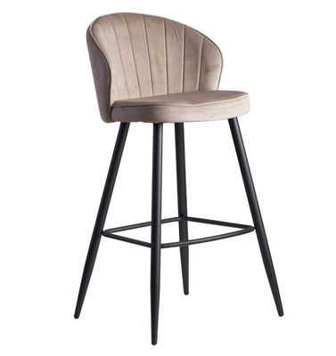Tabouret de bar , en Velours Beige , avec dossier, dimension…