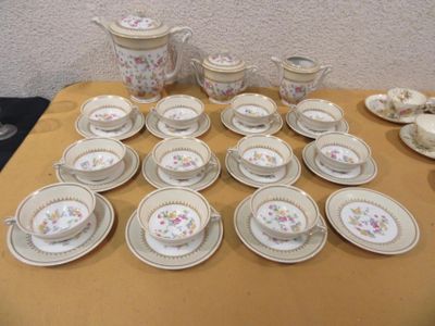 a table with a lot of plates and cups on it