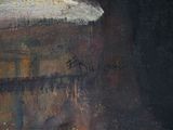 an image of a painting of a cat sitting on top of a table