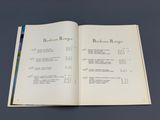 an open book on a table with a number of pages in it