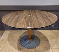 Table de bistrot plateau rond contemporain, piètment art déc…