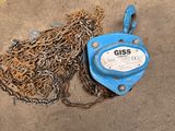 a blue chain and a blue pull chain on the ground