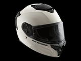 a picture of a white motorcycle helmet on a black background
