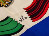 the flag of the french state of paris is shown on a table