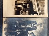 two old black and white photos of a group of people