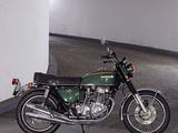 a motorcycle that is parked in a parking garage