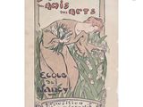 an old book cover with a woman picking flowers