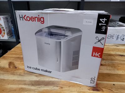 a box with a picture of an ice cube maker in it