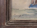 a painting of a sailboat in the water