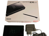 a box with a nintendo ds on it and a charger