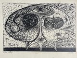 une image représentant un dessin en noir et blanc d'un œil et d'un oiseau