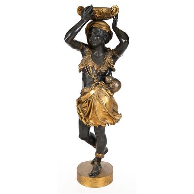 une image représentant une statue de femme tenant un panier sur la tête