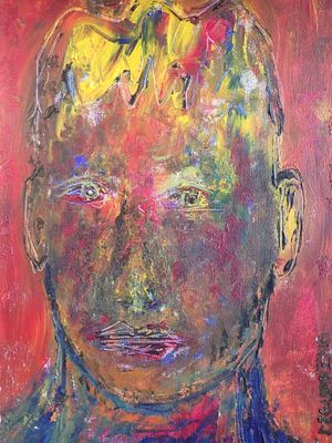 Dan GUARINO (1981-), Ecole New Yorkaise, Sad young man, acry…