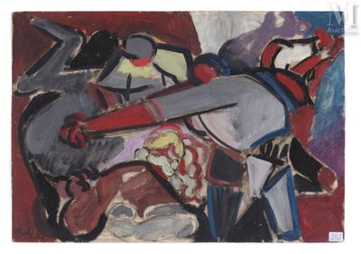 une image d'une peinture représentant une personne sur un cheval