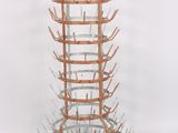 an image of a wine rack made of wood and glass