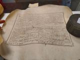 a piece of paper with writing on it on a table