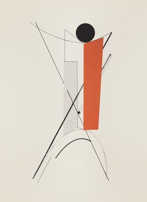 an image of a black and white drawing of a man with an orange object