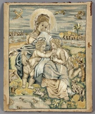 an image of a painting of a woman holding a child